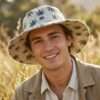 a man wearing hemp printed hemp hat