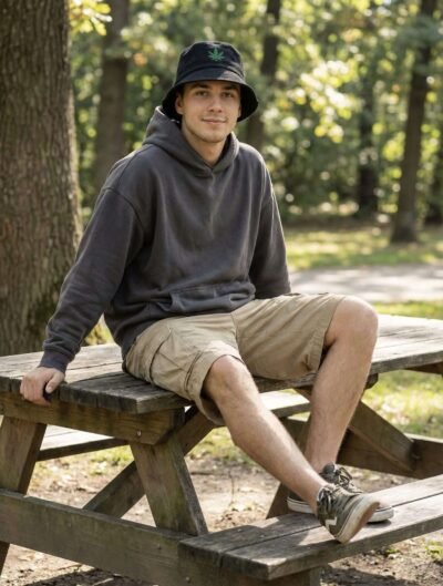 Hemp Bucket hat: Hemp Leaf - Image 2