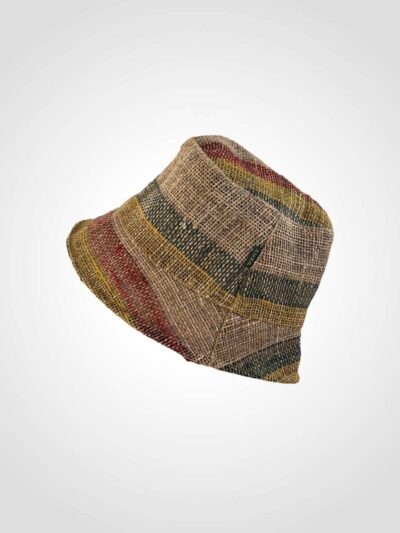 multicolor hemp bucket hat in plain background