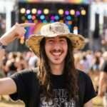 Large Mushroom Print Hemp Hat - Wide Brim