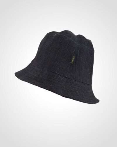 navy blue hemp bucket hat in plain background