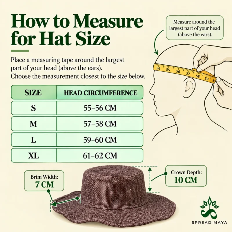 size chart for wild hemp wide brim hats