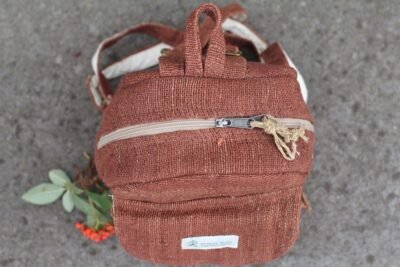 brown colored hempster mini backpack by spread maya