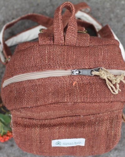 brown colored hempster mini backpack by spread maya