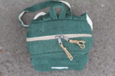 Hempster Green Mini Backpack zoom on the top