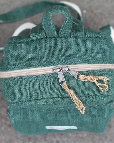 Hempster Green Mini Backpack zoom on the top