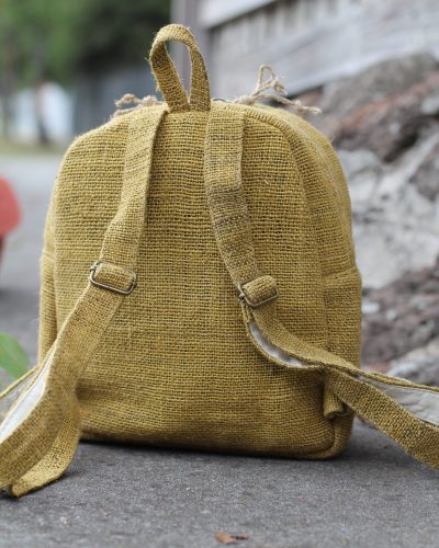 Hempster mini backpack back on the ground