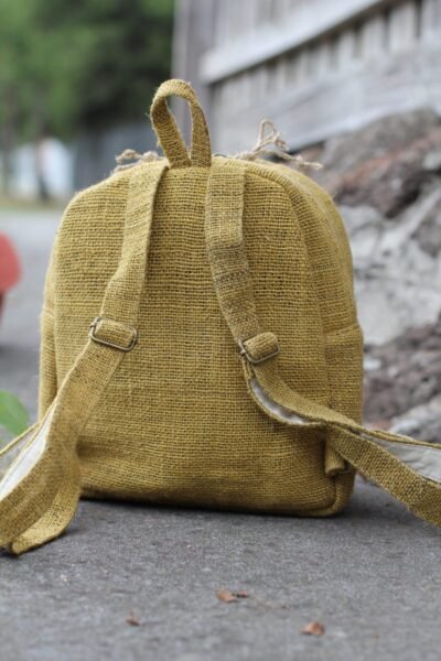 Hempster mini backpack back on the ground