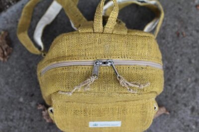 Hempster mini backpack top on the ground