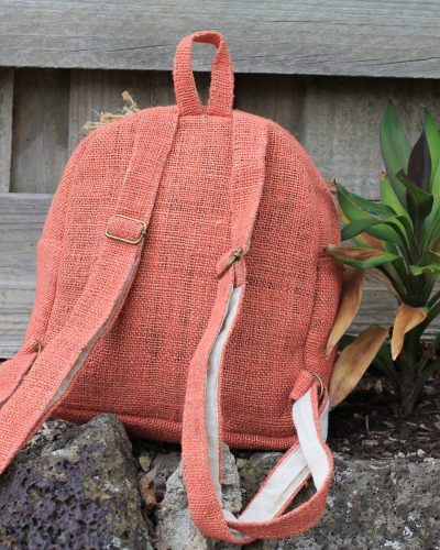 Hempster Mini Backpack backside on the ground
