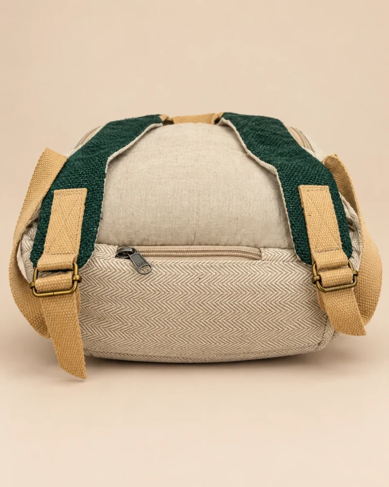 Hemp-Maternity-Backpack-green-bottom view