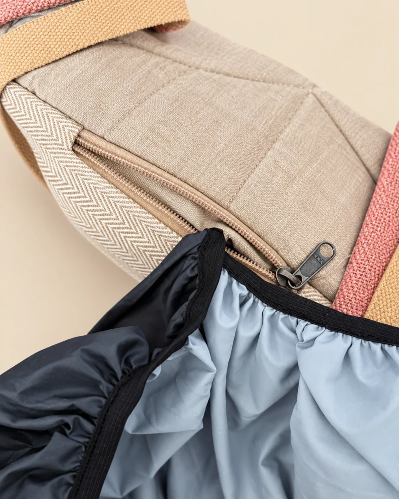 Hemp-Maternity-Backpack-green-rain cover