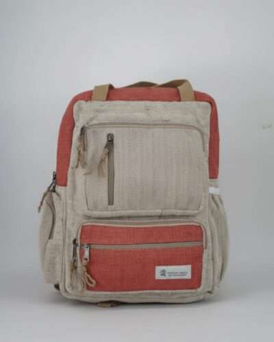 hemp maternity backpack dusty pink in plain background