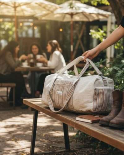 Hemp Duffle Maya Bag | Eco Travel, Gym & Weekend Bag - Image 3