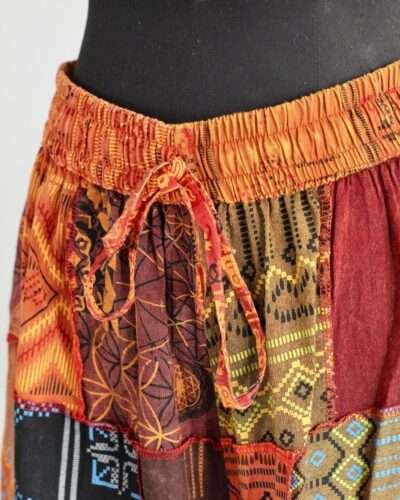 Colorful boho patch pants for women