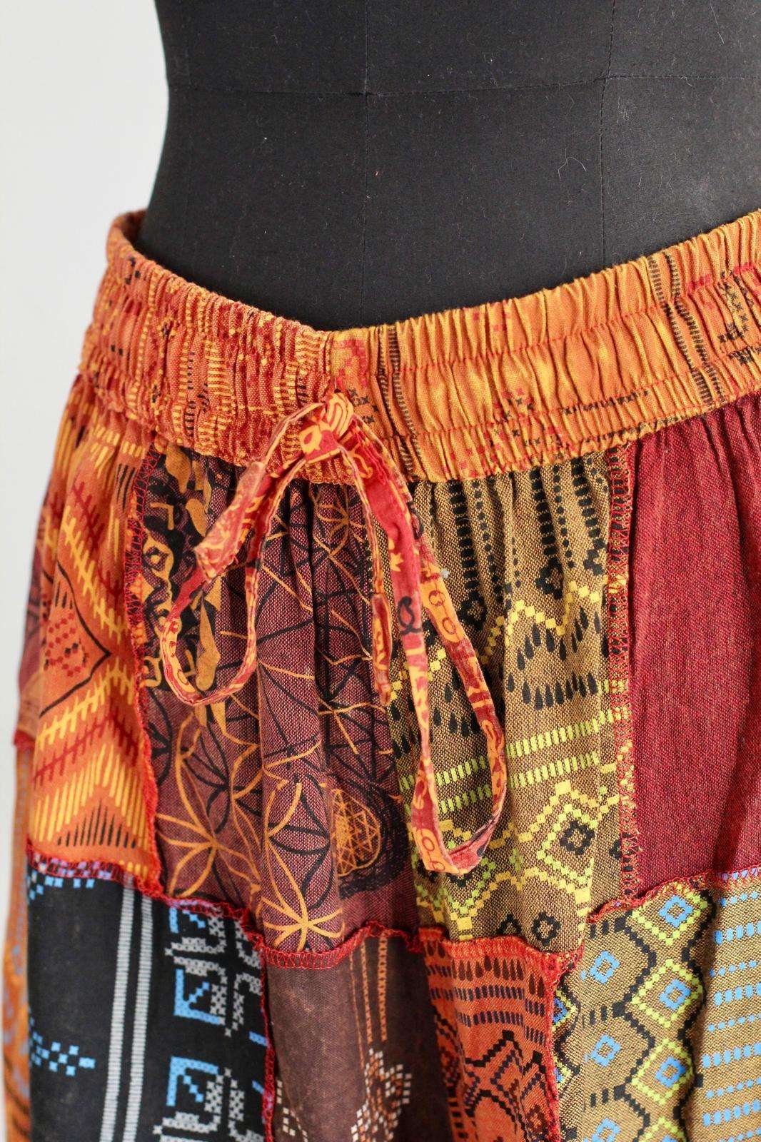 Colorful boho patch pants for women