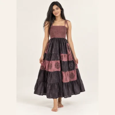 Aurora Tie Strap Dress - Boho Summer Cotton Outfit in Australia