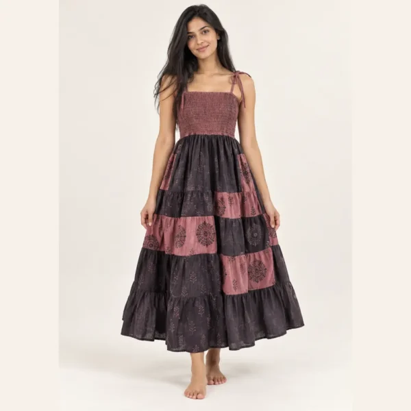 Aurora Tie Strap Dress - Boho Summer Cotton Outfit in Australia