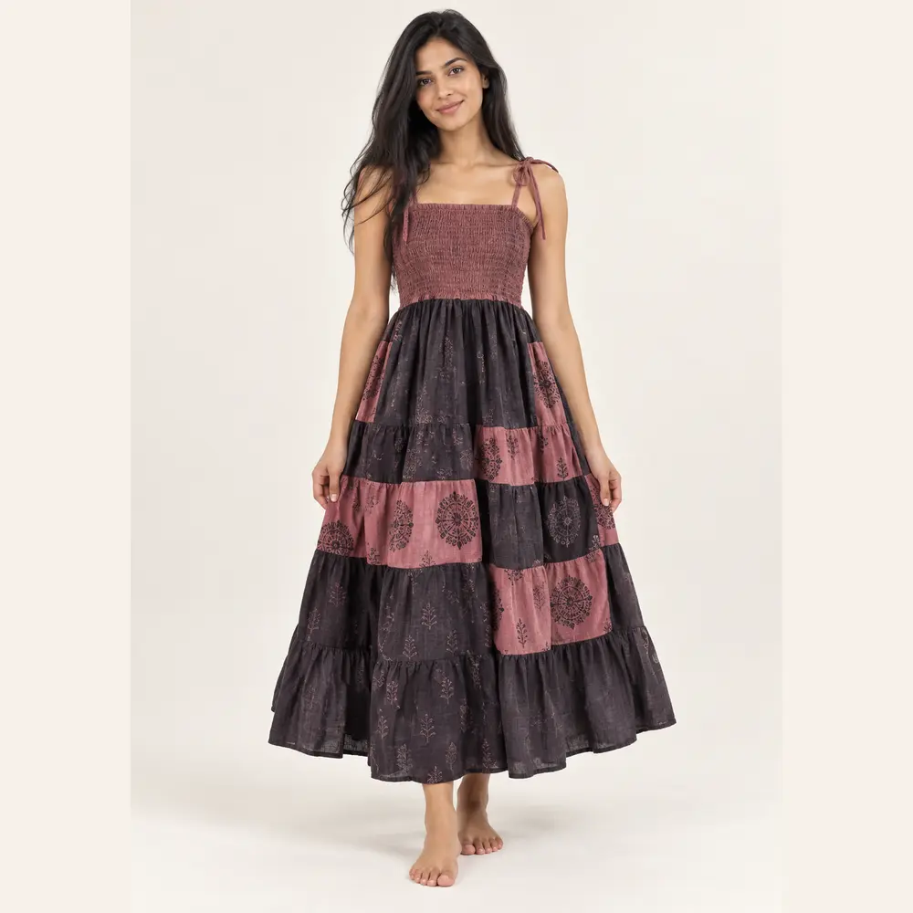 Aurora Tie Strap Dress - Boho Summer Cotton Outfit in Australia