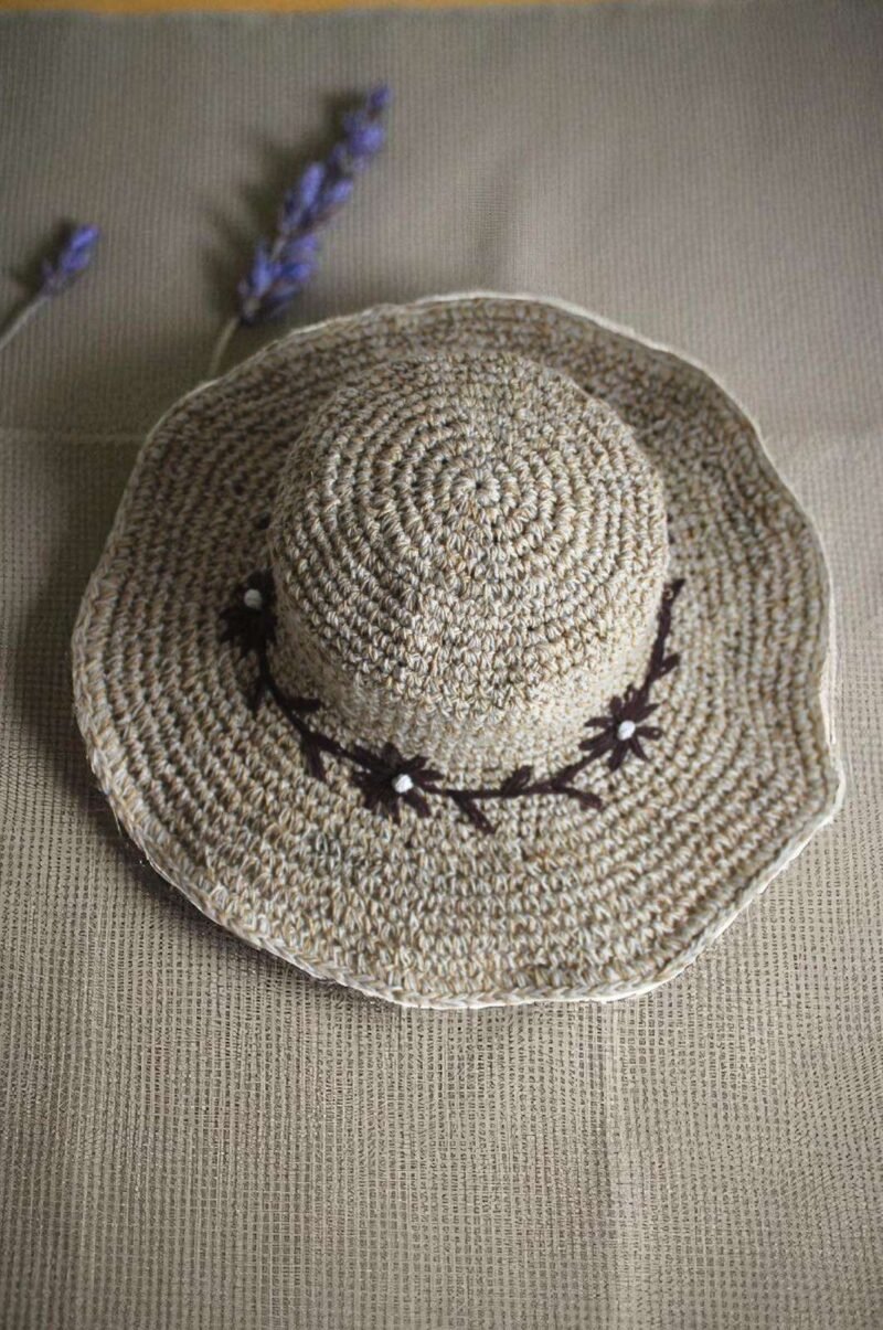 Crochet hat top view
