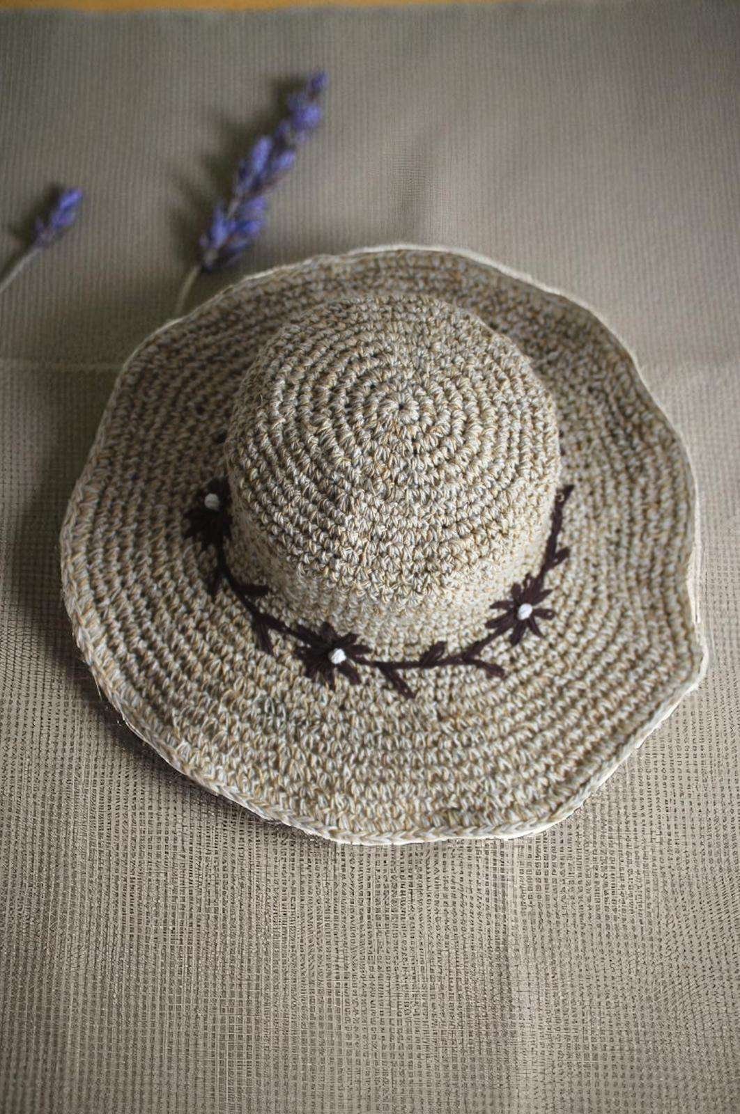 Crochet hat top view