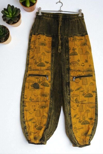 mushroom printed trousers front