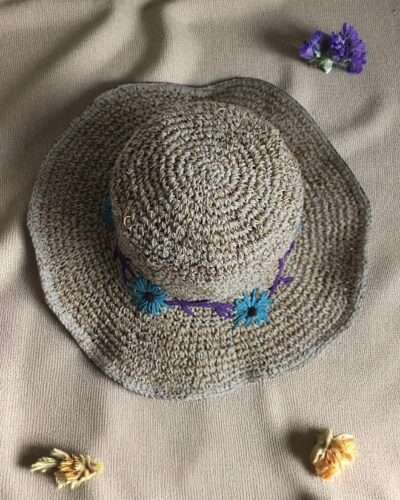 Kumari hemp crochet hat top