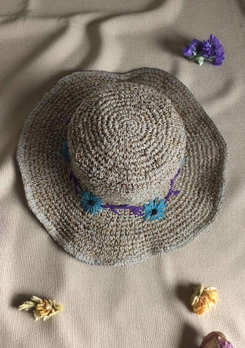 Kumari hemp crochet hat top