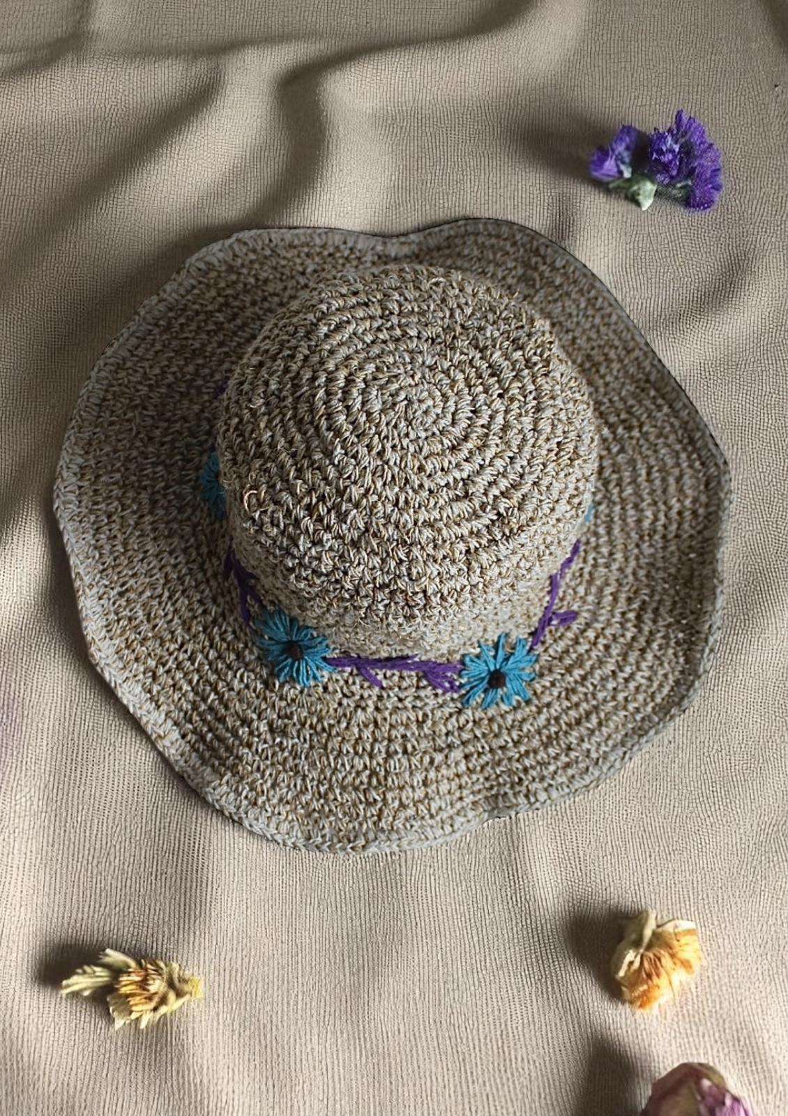 Kumari hemp crochet hat top