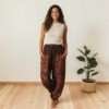mushroom-printed-trousers-brown model