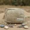 Hemp travel pouch beige front