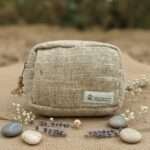Hemp Travel Pouch - Natural Beige Made in Nepal - With Premium YKK Zipper