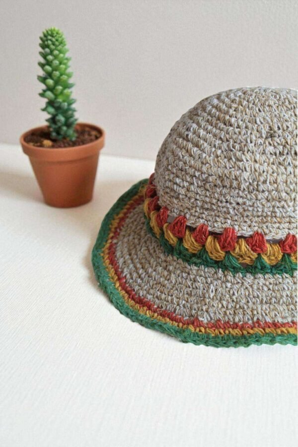 Festival Crochet Hat with Wide Brim - Naturally UV Protective Summer Hat - Image 5