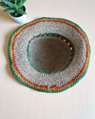 Festival Crochet Hat with Wide Brim - Naturally UV Protective Summer Hat - Image 3
