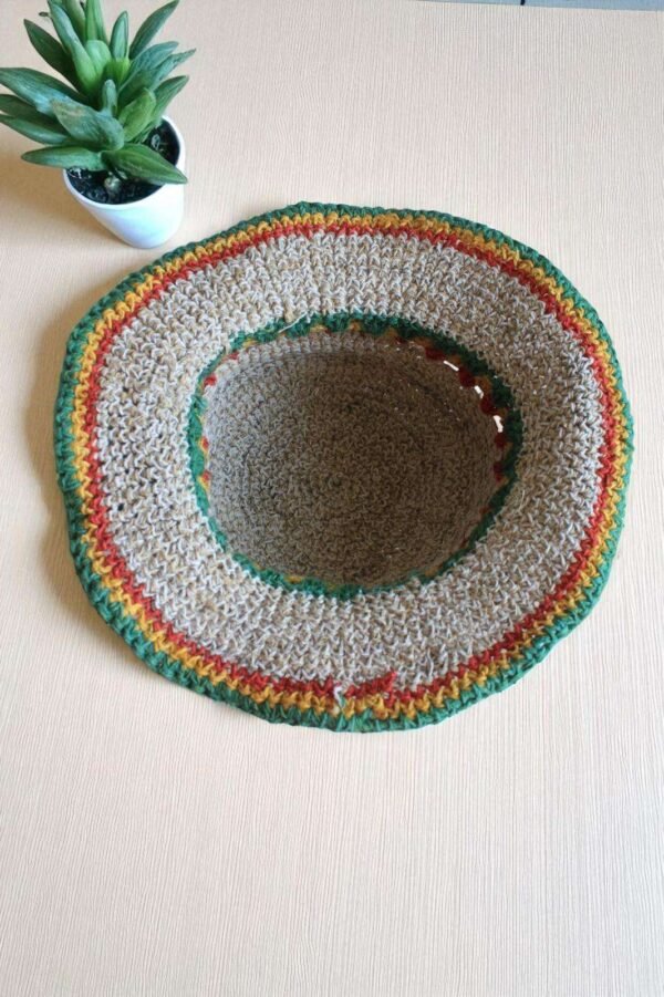 Festival Crochet Hat with Wide Brim - Naturally UV Protective Summer Hat - Image 3