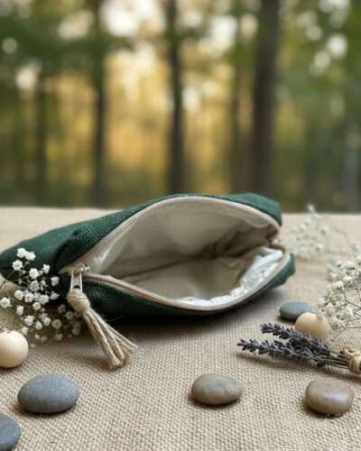 Hemp Travel Pouch – Green - Image 3