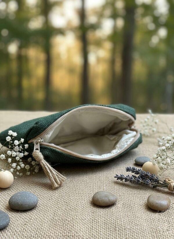 Hemp Travel Pouch – Green - Image 3