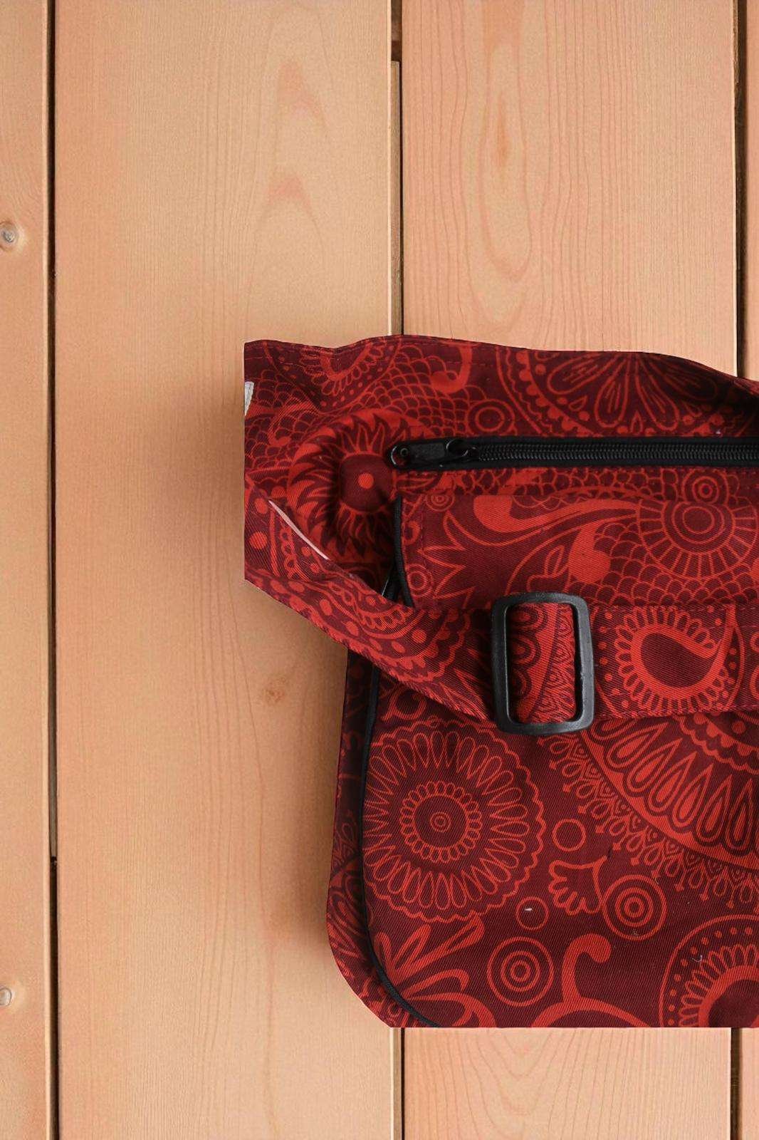 Korra Bum Bag - Red - Unisex Cotton Bum Bag - Image 4