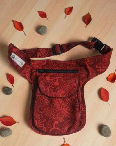 Korra Bum Bag - Red - Unisex Cotton Bum Bag - Image 3