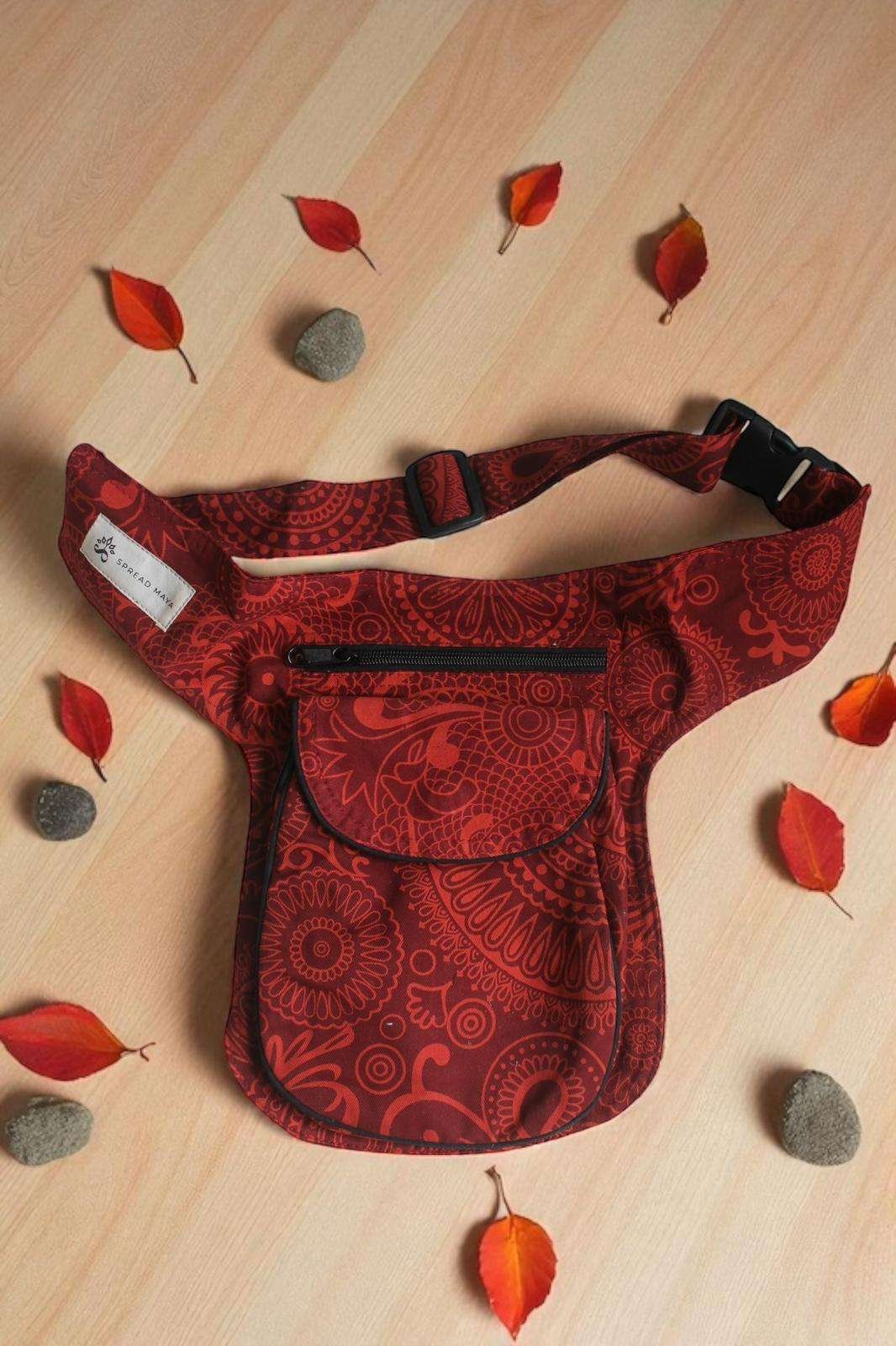 Korra Bum Bag - Red - Unisex Cotton Bum Bag - Image 3