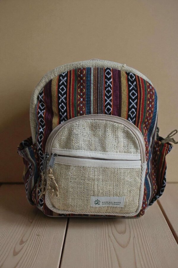 Namaste Mini Hemp Backpack - Ethically Made in Nepal - Image 4