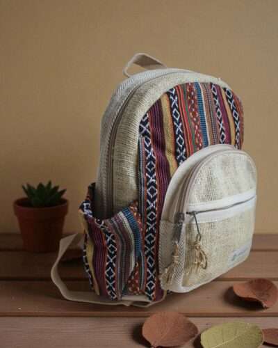 Namaste Mini Hemp Backpack - Ethically Made in Nepal - Image 5