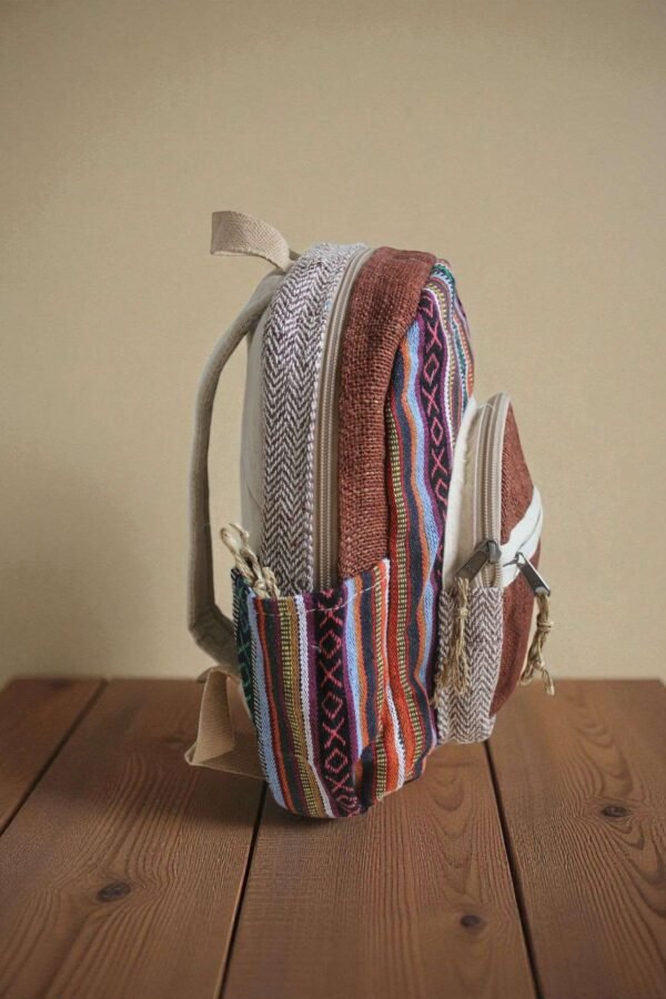 Namaste Mini Hemp Backpack - Ethically Made in Nepal - Image 6