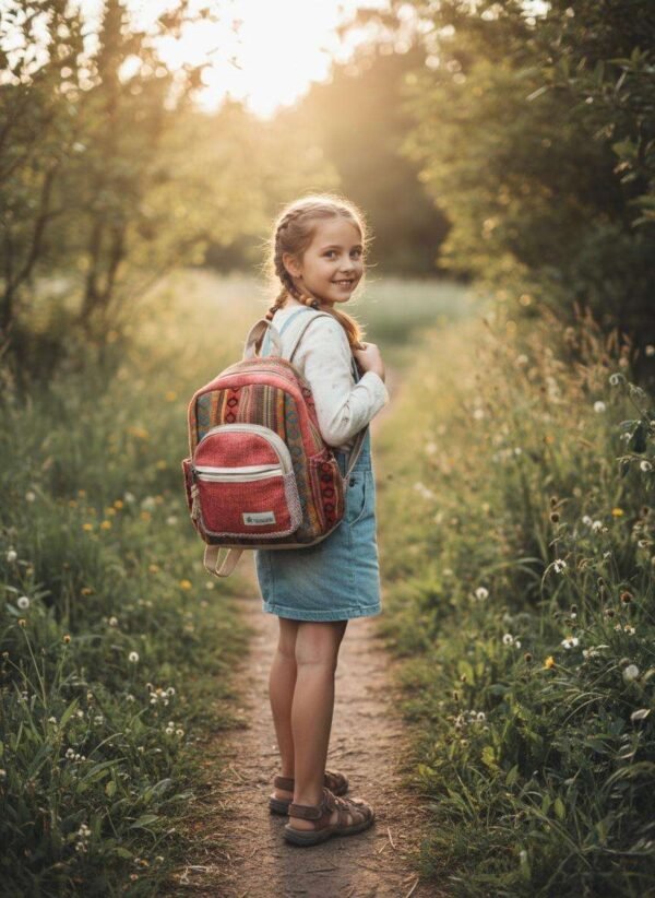 Namaste Mini Hemp Backpack - Ethically Made in Nepal - Image 2