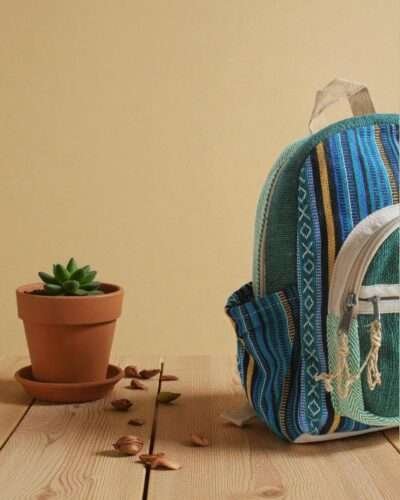 Namaste Mini Hemp Backpack - Ethically Made in Nepal - Image 12