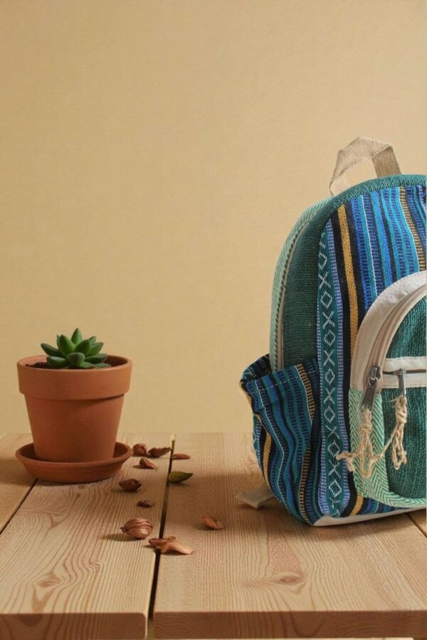 Namaste Mini Hemp Backpack - Ethically Made in Nepal - Image 12