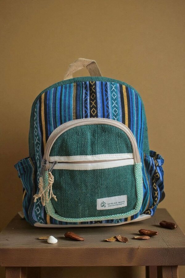 hemp mini backpack on a table