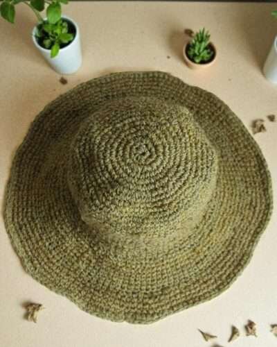 Olive Green Crochet Hat - Image 3