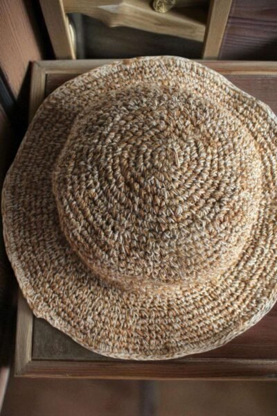 Simple Beige Crochet Hat - Image 4