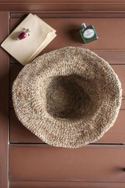 Simple Beige Crochet Hat - Image 3